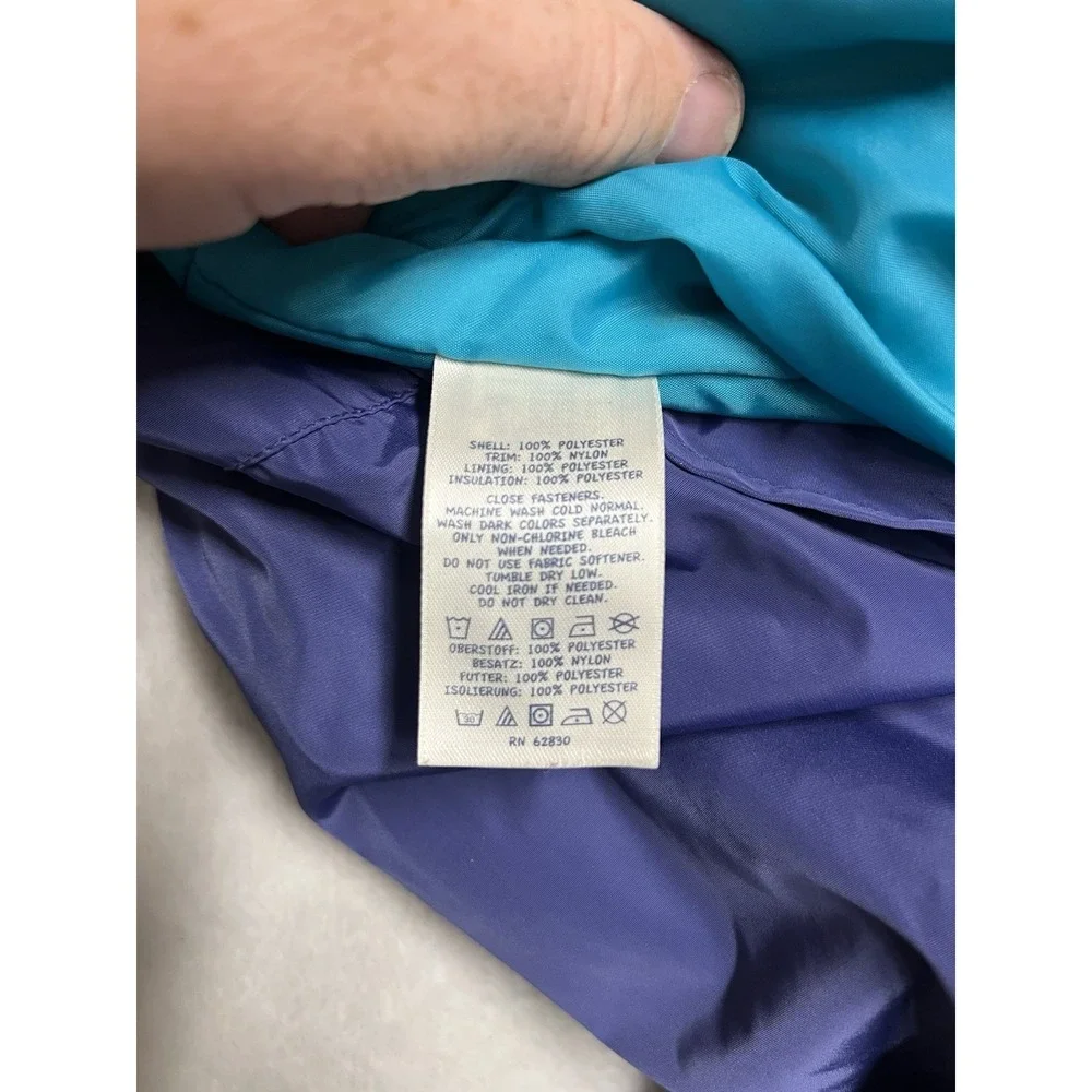 Lands' End Kids Snow Bibs Size 7 Purple Insulated Winter Ski Snow Pants